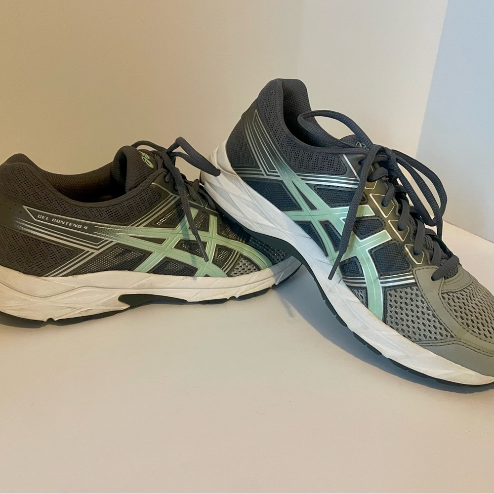Asics Womens Gel Contend 4  Gray with Sea Foam Running Shoes Sneakers Size 9